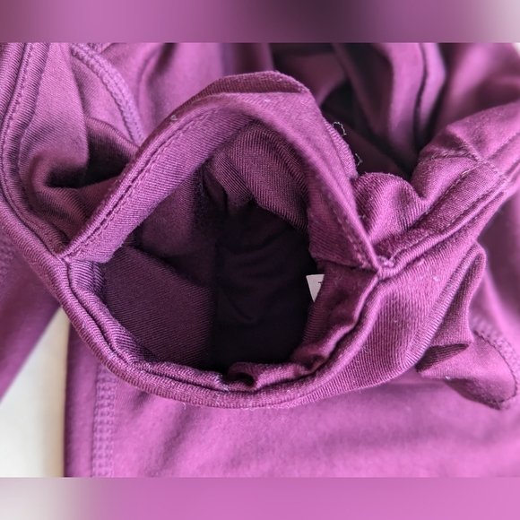 Velocity Womens activewear leggings ankle polyester spandex red wine lightweight - Picture 13 of 13